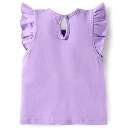 Babyhug Cotton Knit Frill Sleeves T-Shirts with Polka Dots & Floral Print Pack of 3 - Purple & Pink
