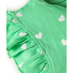 Babyhug Cotton Knit Frill Sleeves T-Shirts with Polka Dots & Floral Print Pack of 3 - Light Green & Pink