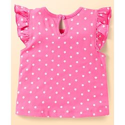 Babyhug Cotton Knit Frill Sleeves T-Shirts With Polka Dot & Sea Life Print Pack Of 3 - Pink & Purple