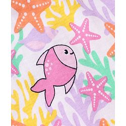 Babyhug Cotton Knit Frill Sleeves T-Shirts With Polka Dot & Sea Life Print Pack Of 3 - Pink & Purple