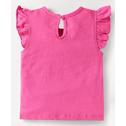 Babyhug Cotton Knit Frill Sleeves T-Shirts with Polka Dots & Floral Print Pack of 3 - Orange & Pink