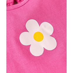 Babyhug Cotton Knit Frill Sleeves T-Shirts with Polka Dots & Floral Print Pack of 3 - Orange & Pink