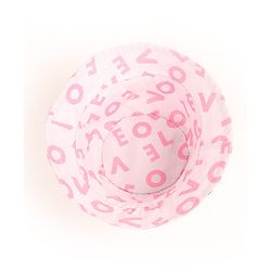 Babyhug 100% Cotton Woven Two Layer Bucket Hat Alphabet Print Pink- Diameter 16 cm