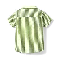 Babyhug Cotton Woven Half Sleeves Shirts and Shorts Set with Stripes - Light Green