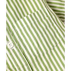 Babyhug Cotton Woven Half Sleeves Shirts and Shorts Set with Stripes - Light Green