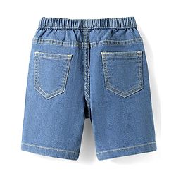 Babyhug Cotton Woven Half Sleeves Striped Shirt & Denim Shorts Set - Yellow & Blue
