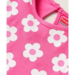Babyhug Cotton Knit Sleeveless T-Shirts With Floral & Ice- Cream Print Pack Of 3 - Pink Yellow & White