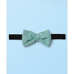 Babyhug Knit Half Sleeves Solid Shirt & Trouser With Bow & Suspender - White & Green