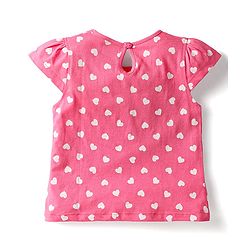 Babyhug Cotton Knit Cap Sleeves T-Shirts with Hearts & Polka Dots Print Pack of 3 - Pink & Lavender