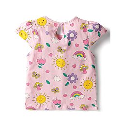 Babyhug Cotton Knit Cap Sleeves T-Shirts with Hearts & Polka Dots Print Pack of 3 - Pink & Lavender