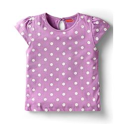 Babyhug Cotton Knit Cap Sleeves T-Shirts with Hearts & Polka Dots Print Pack of 3 - Pink & Lavender