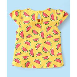 Babyhug Cotton Knit Half Sleeves T-Shirts With Tropical Print Pack Of 3 - Dark Pink Yellow & White