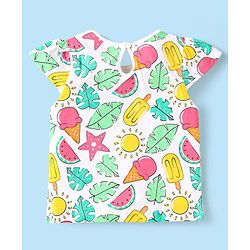 Babyhug Cotton Knit Half Sleeves T-Shirts With Tropical Print Pack Of 3 - Dark Pink Yellow & White