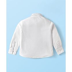 Babyhug Knit Full Sleeves Solid 3 Piece Party Suit With Bow - Peach & White