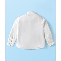 Babyhug Knit Full Sleeves Solid 3 Piece Party Suit With Bow - Peach & White