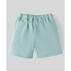 Babyhug Knit Half Sleeves Solid 3 Piece Party Suit With Bow - Mint Green