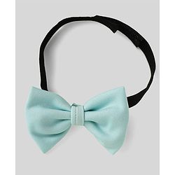 Babyhug Knit Half Sleeves Solid 3 Piece Party Suit With Bow - Mint Green