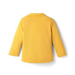 Babyhug Woven Full Sleeves Solid Blazer With Printed T-Shirt - Mustard & Black