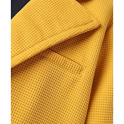Babyhug Woven Full Sleeves Solid Blazer With Printed T-Shirt - Mustard & Black