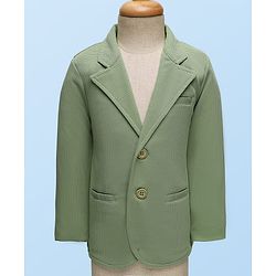 Babyhug Knit Full Sleeves Solid Blazer With Printed T-Shirt - Mint