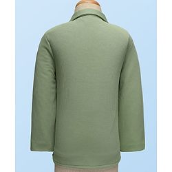 Babyhug Knit Full Sleeves Solid Blazer With Printed T-Shirt - Mint