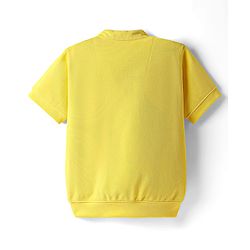 Babyhug Knit Half Sleeves Jacket With Text Printed Inner Tee - Yellow & White