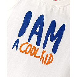 Babyhug Knit Half Sleeves Jacket With Text Printed Inner Tee - Yellow & White
