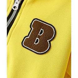 Babyhug Knit Half Sleeves Jacket With Text Printed Inner Tee - Yellow & White