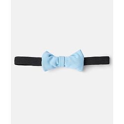 Babyhug Knit Full Sleeves Solid Color Shirt & Trouser with Bow & Suspender Cap - Light Blue & White