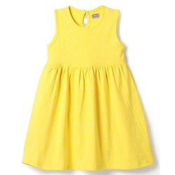 Babyhug Single Jersey Knit Sleeveless Anti Bacterial Frock with Heart Print - Yellow