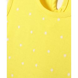 Babyhug Single Jersey Knit Sleeveless Anti Bacterial Frock with Heart Print - Yellow