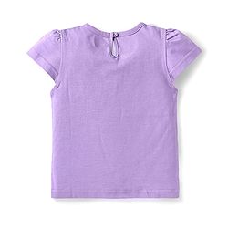 Babyhug Cotton Knit Half Sleeves Capri Nightsuit with Rainbow & Sun Print - Purple