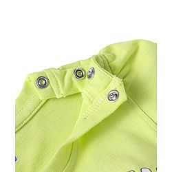 Babyhug Cotton Knit Half Sleeves Capri Nightsuit with Floral Print - Green & Pink