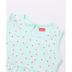 Babyhug Single Jersey Knit Sleeveless Frock with Floral Print - Navy Blue