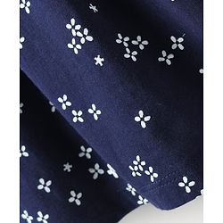 Babyhug Single Jersey Knit Sleeveless Frock with Floral Print - Navy Blue