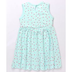 Babyhug Single Jersey Knit Sleeveless Frock with Floral Print - Navy Blue