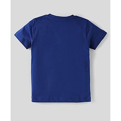 Babyhug Cotton Knit Half Sleeves T-Shirts with Text Print & Stripes Pack of 3 - Blue White & Navy Blue