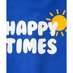 Babyhug Cotton Knit Half Sleeves T-Shirts with Text Print & Stripes Pack of 3 - Blue White & Navy Blue