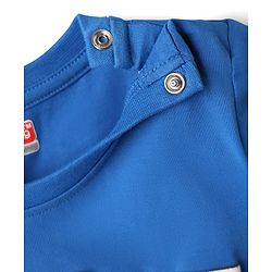 Babyhug Cotton Knit Half Sleeves T-Shirt With Smiley Theme Print Pack Of 2 - Blue