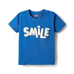 Babyhug Cotton Knit Half Sleeves T-Shirt With Smiley Theme Print Pack Of 2 - Blue