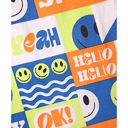 Babyhug Cotton Knit Half Sleeves T-Shirt With Smiley Theme Print Pack Of 2 - Blue