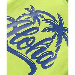 Babyhug Cotton Knit Half Sleeves T-Shirt With Stripes & Beach Theme Print  Pack Of 3 - Limegreen & Navy Blue