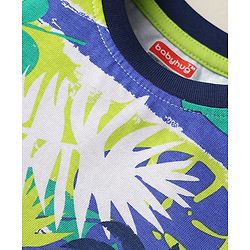 Babyhug Cotton Knit Half Sleeves T-Shirt With Stripes & Beach Theme Print  Pack Of 3 - Limegreen & Navy Blue