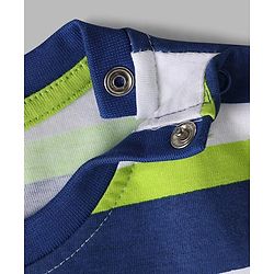 Babyhug Cotton Knit Half Sleeves T-Shirt With Stripes & Beach Theme Print  Pack Of 3 - Limegreen & Navy Blue