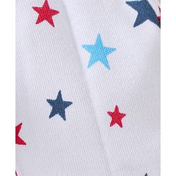 Babyhug 100% Cotton Interlock Knit Mittens & Booties Set with Stars Print - White