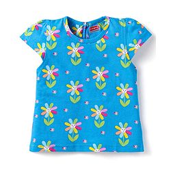 Babyhug Cotton Knit Half Sleeves Co-ords Short Night Suits with Floral & Polka Dots Print Pack of 2 - Blue & Dark Pink