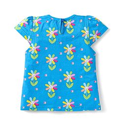 Babyhug Cotton Knit Half Sleeves Co-ords Short Night Suits with Floral & Polka Dots Print Pack of 2 - Blue & Dark Pink