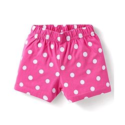 Babyhug Cotton Knit Half Sleeves Co-ords Short Night Suits with Floral & Polka Dots Print Pack of 2 - Blue & Dark Pink
