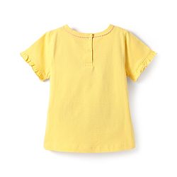 Babyhug Cotton Knit Half Sleeves Shorts Night Suit With Heart Print - Yellow
