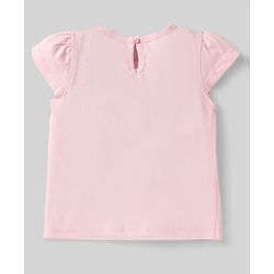 Babyhug Cotton Knit Cap Sleeves T-Shirts with Hearts Cherry & Bow Print Pack of 3 - Pink & White
